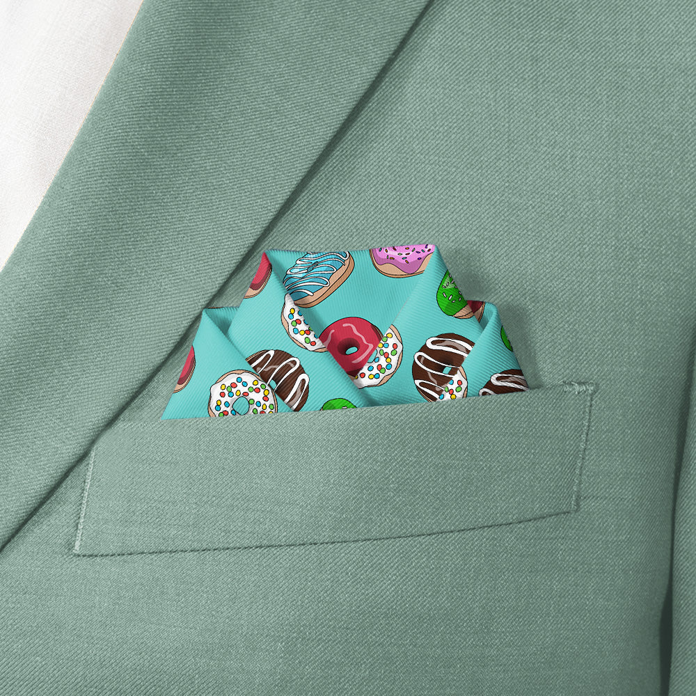 Donuts Pocket Square - Scalloped Fold - Knotty Tie Co.