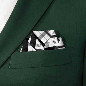 Downing Plaid Pocket Square - Scalloped Fold - Knotty Tie Co.