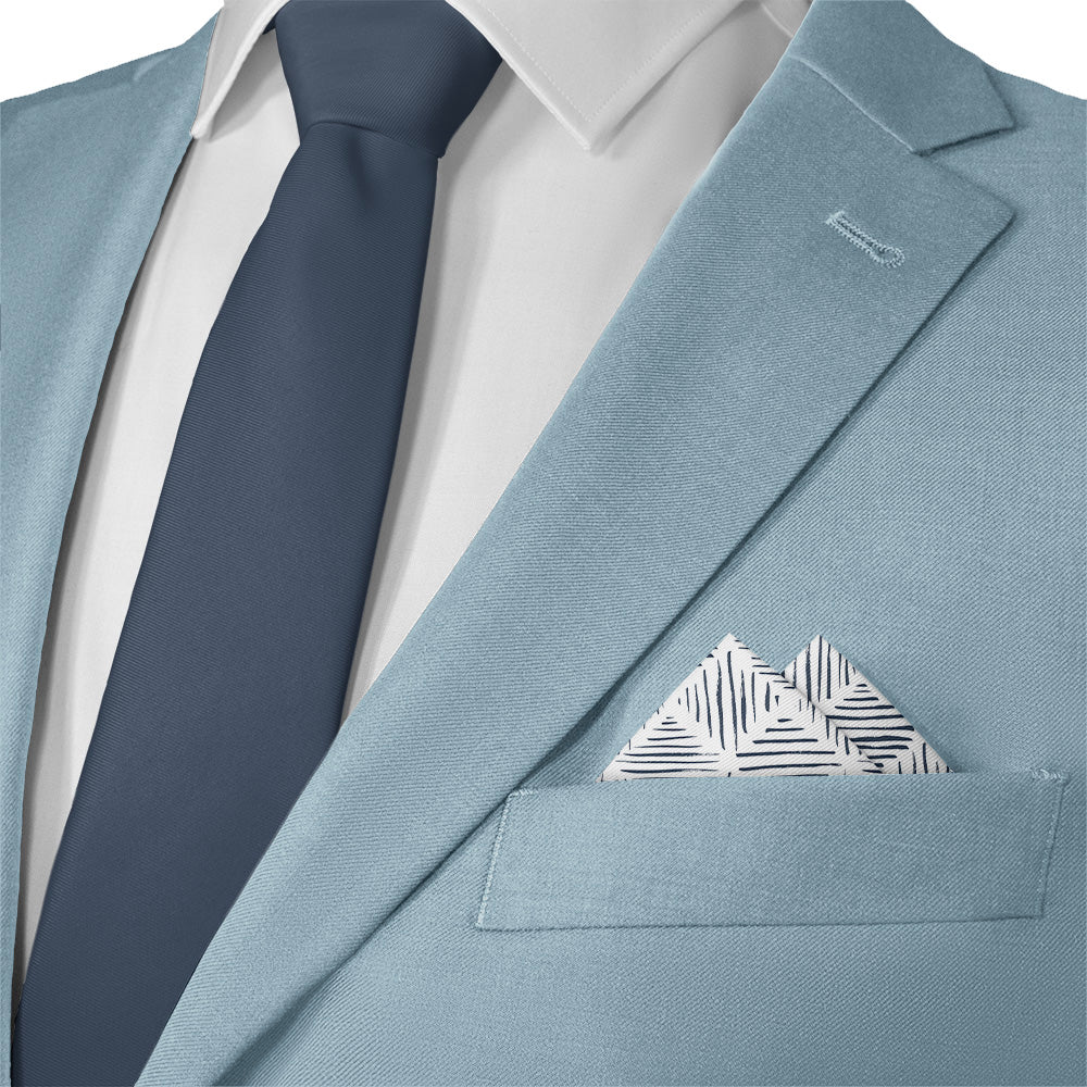 Drawn Geo Pocket Square - 12" Square - Knotty Tie Co.