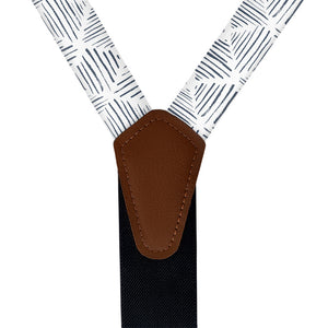 Drawn Geo Suspenders - Vegan Leather Y-Back - Knotty Tie Co.