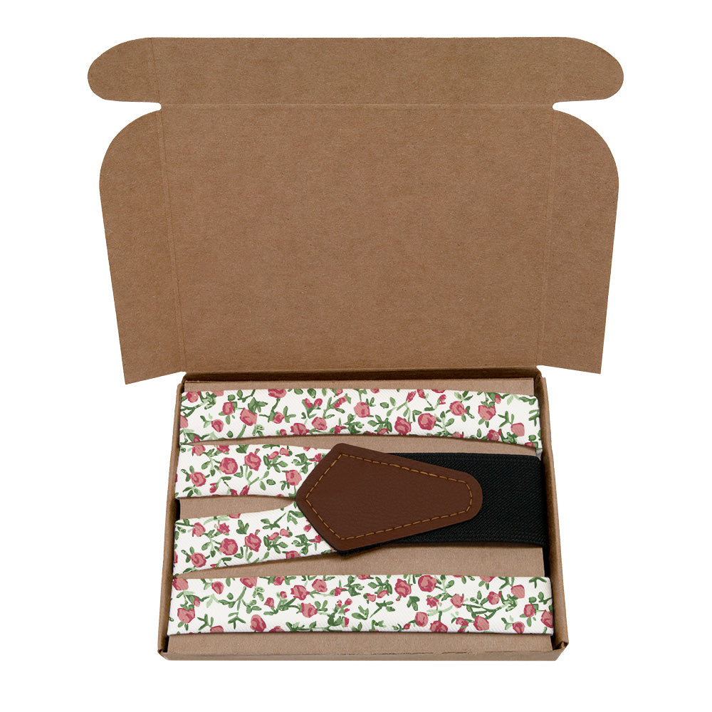 Edward Floral Suspenders - Kraft Gift Box Packaging - Knotty Tie Co.