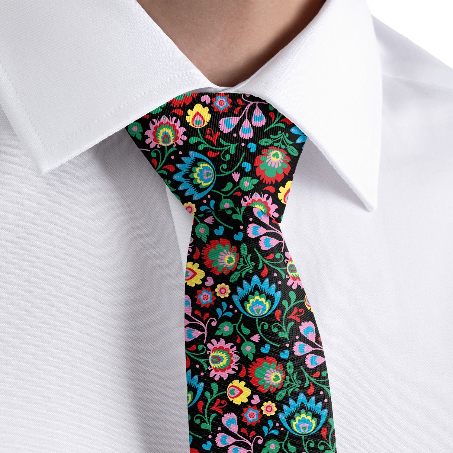 Electric Daisy Floral Necktie - Rolled - Knotty Tie Co.