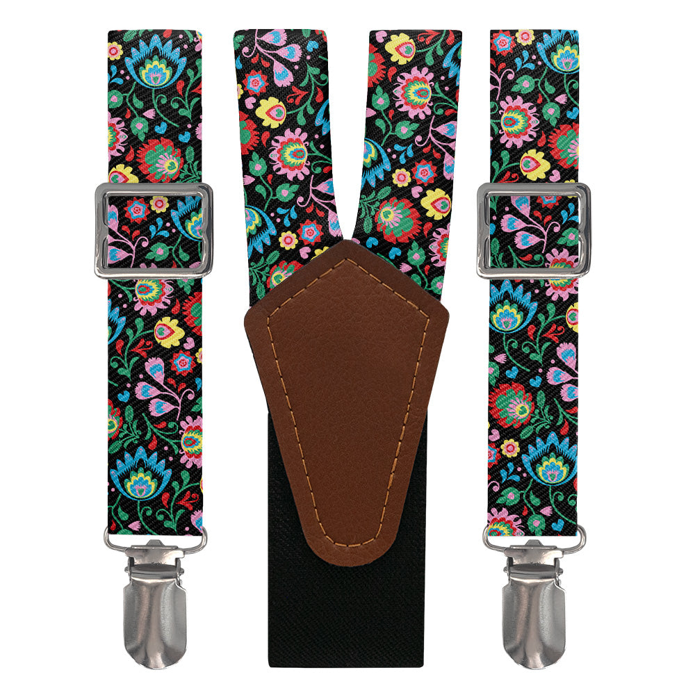 Electric Daisy Floral Suspenders - Main View - Knotty Tie Co.