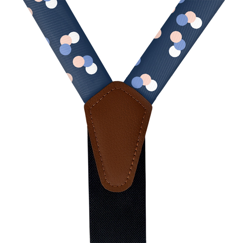 Elizabeth Dots Suspenders - Vegan Leather Y-Back - Knotty Tie Co.