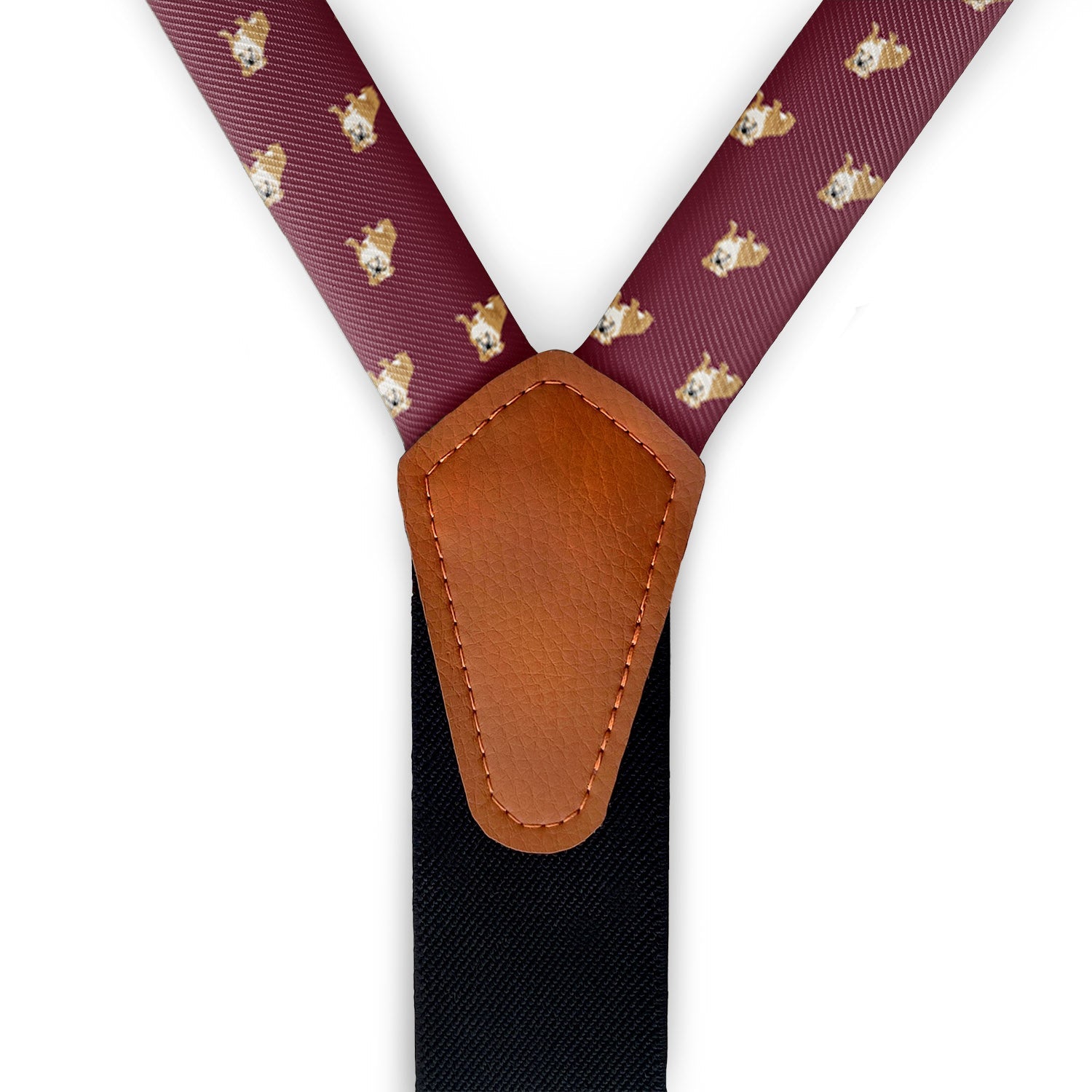 English Bulldog Suspenders - Vegan Leather Y-Back - Knotty Tie Co.