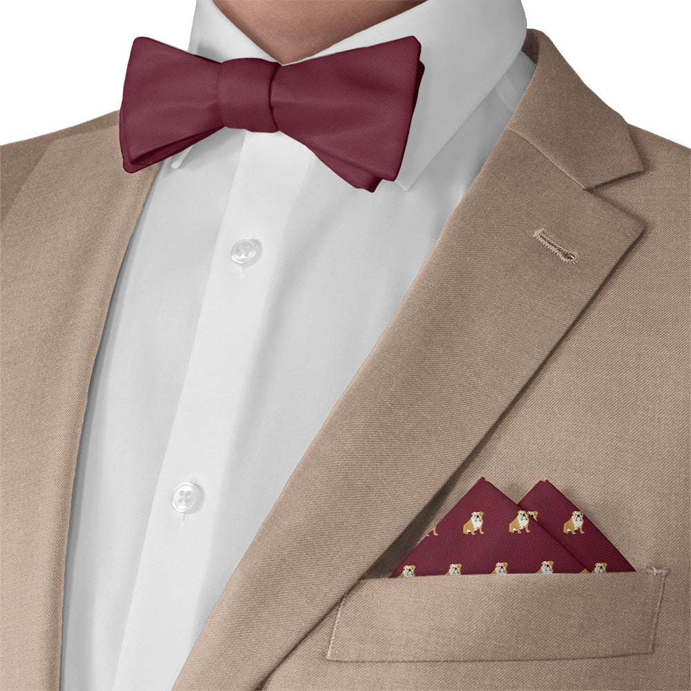 English Bulldog Pocket Square - Matching Bow Tie - Knotty Tie Co.