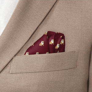 English Bulldog Pocket Square - Wave Fold - Knotty Tie Co.