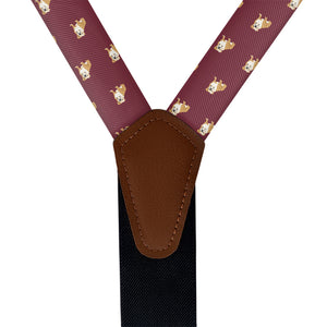 English Bulldog Suspenders - Vegan Leather Y-Back - Knotty Tie Co.