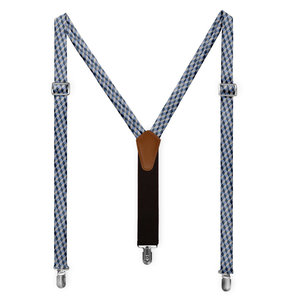 Escher Geometric Suspenders - Full Front View - Knotty Tie Co.