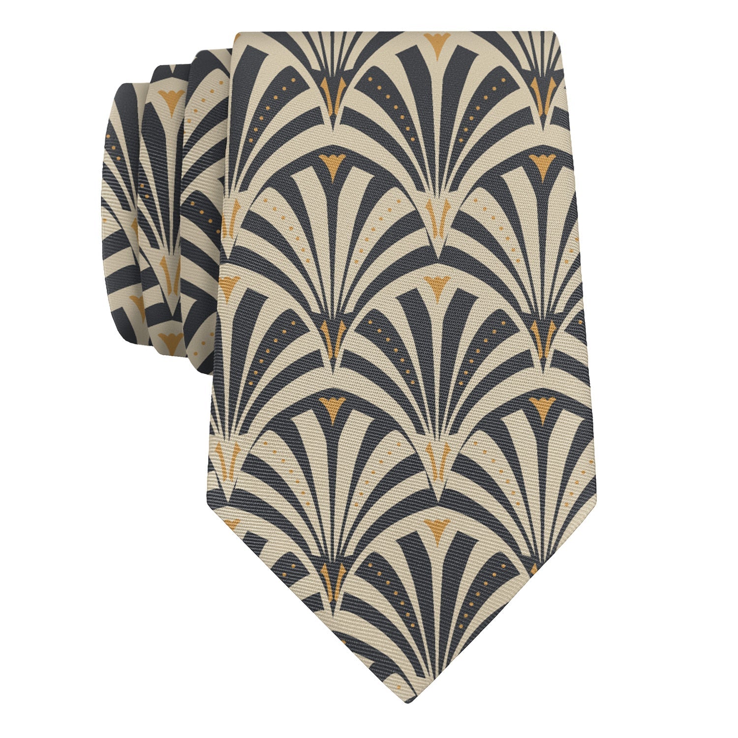 Fanfare Geometric Necktie - Rolled - Knotty Tie Co.