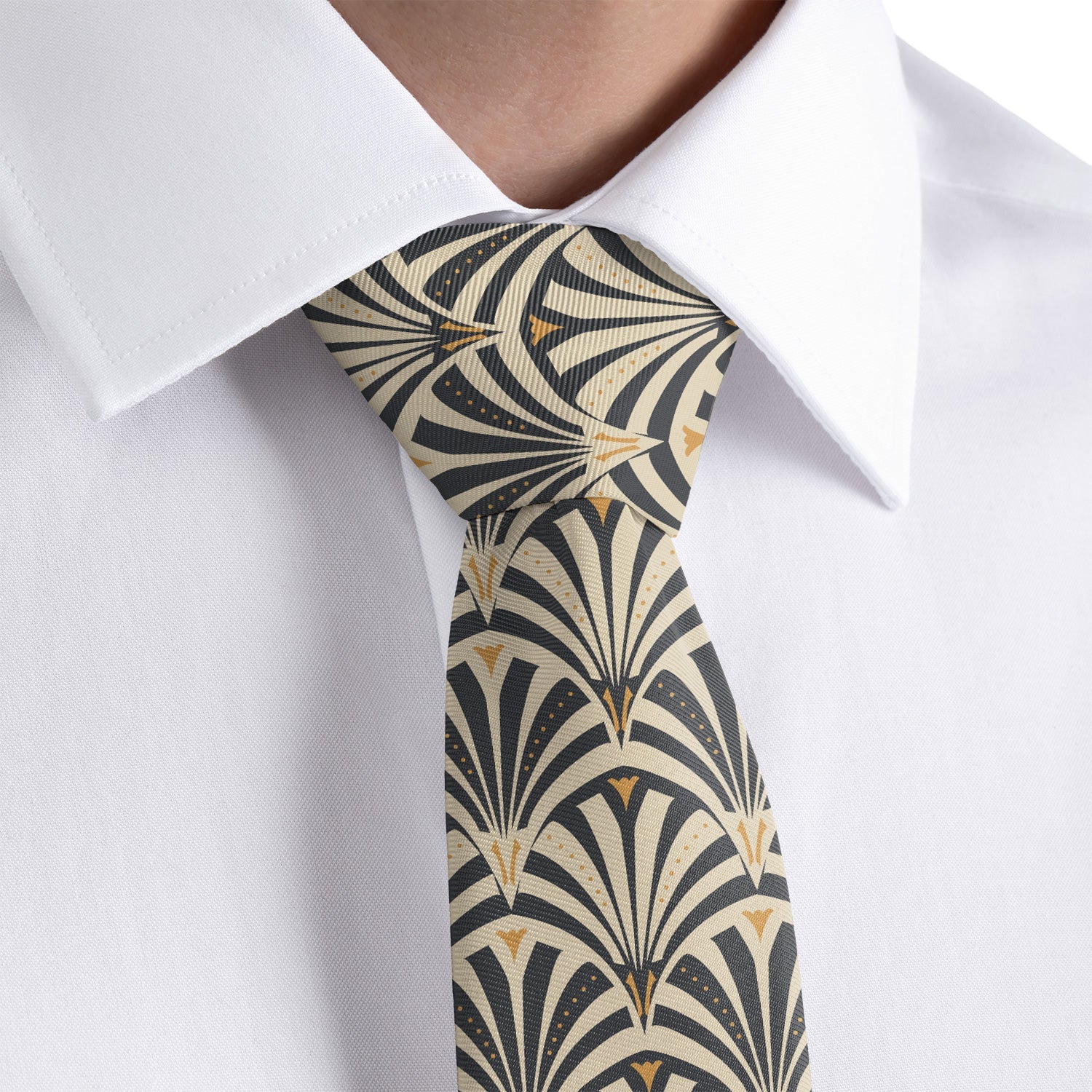 Fanfare Geometric Necktie - Rolled - Knotty Tie Co.