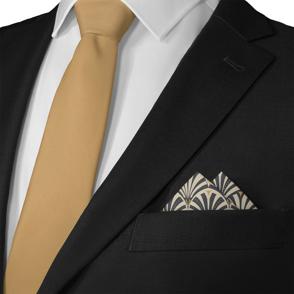 Fanfare Geometric Pocket Square - Matching Necktie- Knotty Tie Co.