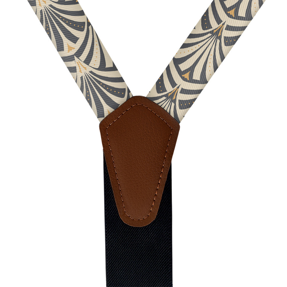 Fanfare Geometric Suspenders - Vegan Leather Y-Back - Knotty Tie Co.