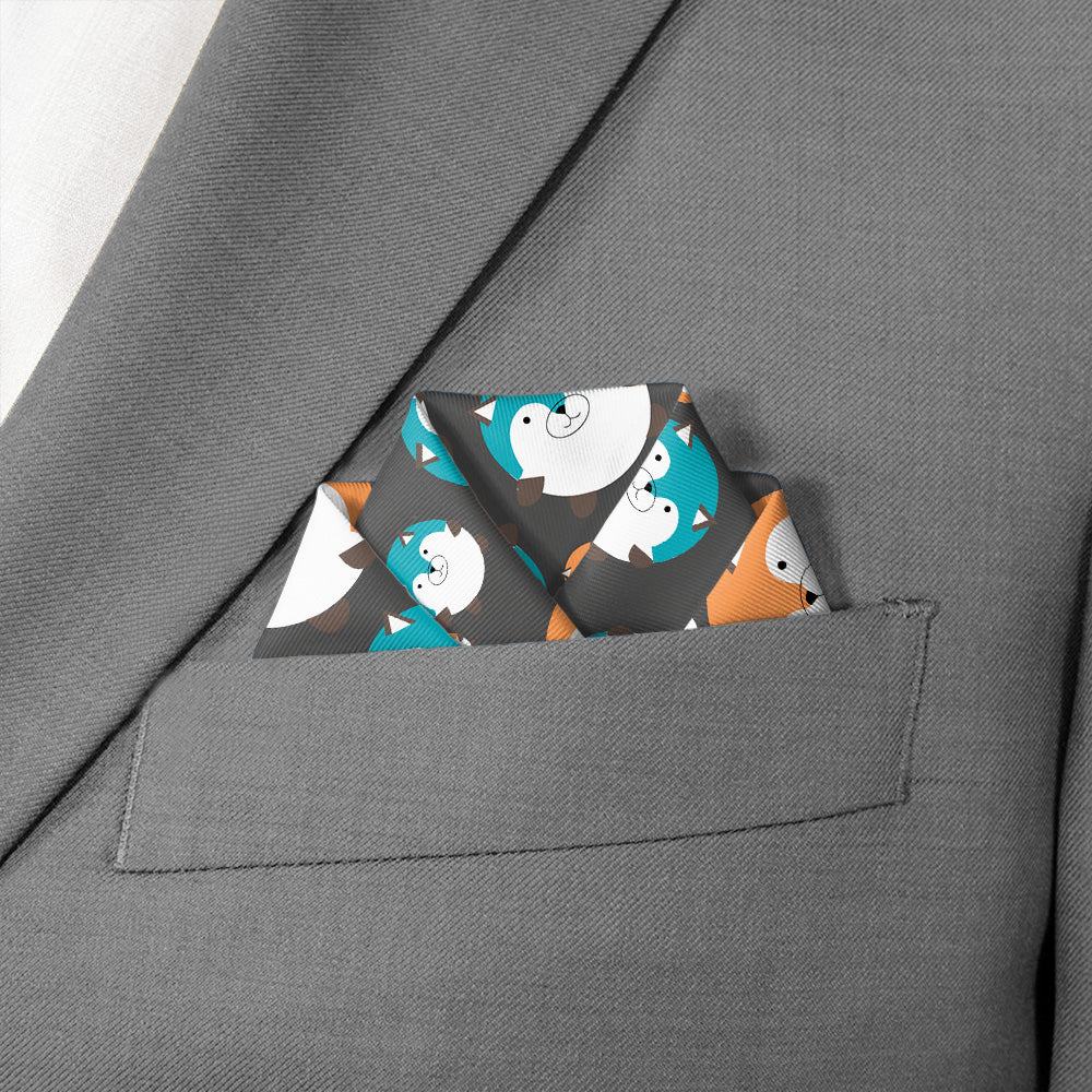 Fantastic Foxes Pocket Square - Scalloped Fold - Knotty Tie Co.