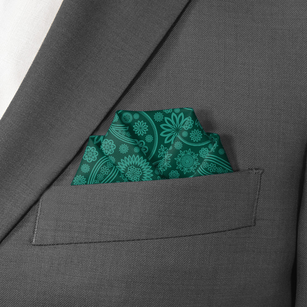 Fantastic Paisley Pocket Square - Scalloped Fold - Knotty Tie Co.