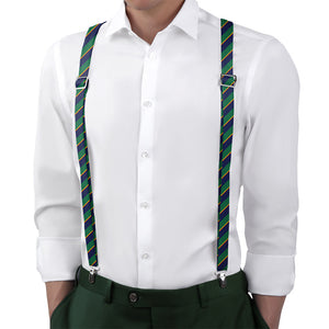 Federal Stripe Suspenders - On Model Back View - Knotty Tie Co.