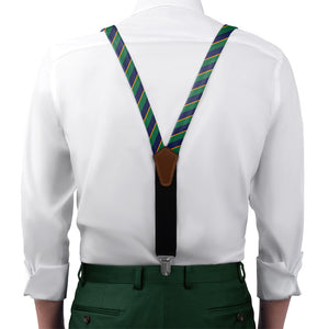 Federal Stripe Suspenders - On Model Front View - Knotty Tie Co.