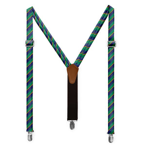 Federal Stripe Suspenders - Full Front View - Knotty Tie Co.