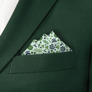 Field Floral Pocket Square - Stairs Fold - Knotty Tie Co.