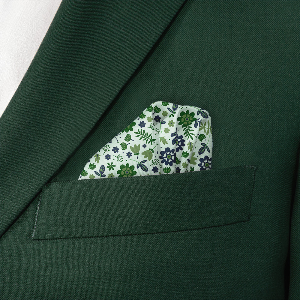 Field Floral Pocket Square - Wave Fold - Knotty Tie Co.