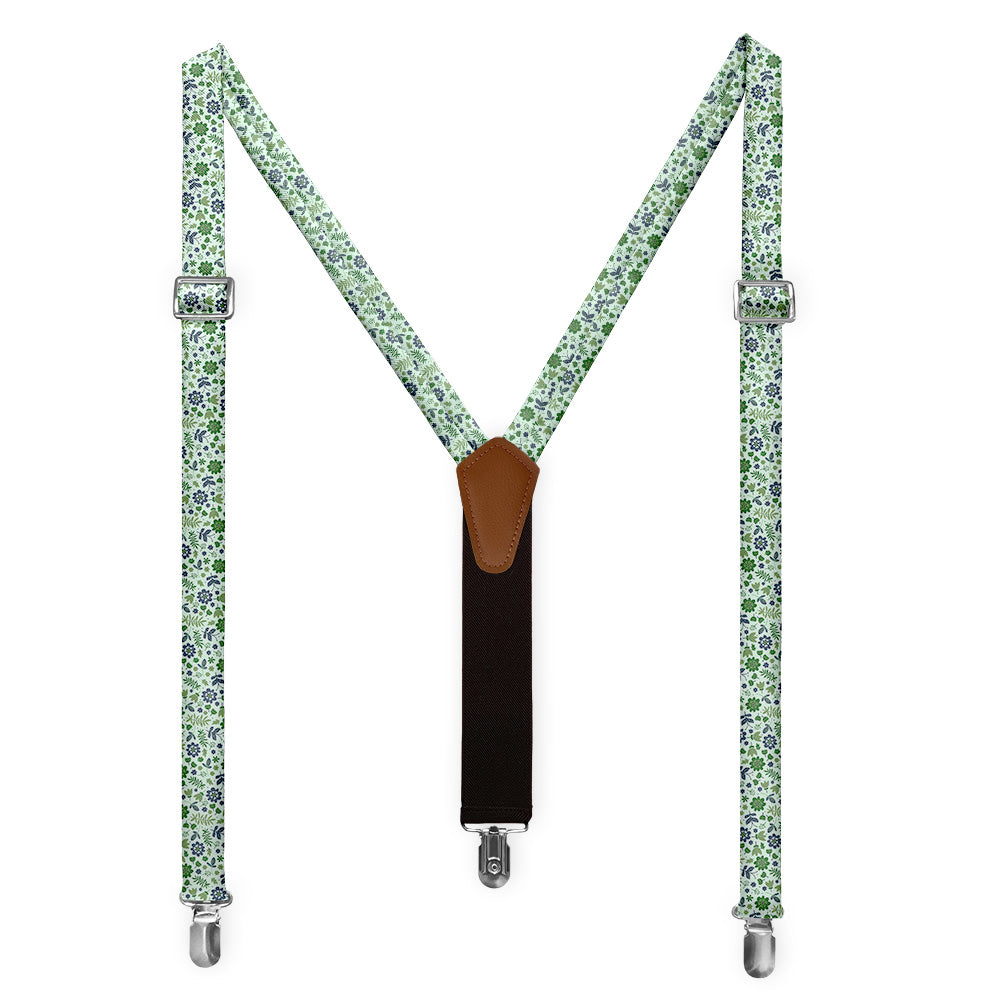 Field Floral Suspenders - Full Front View - Knotty Tie Co.