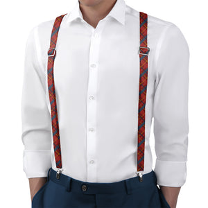 Finestra Plaid Suspenders - On Model Back View - Knotty Tie Co.