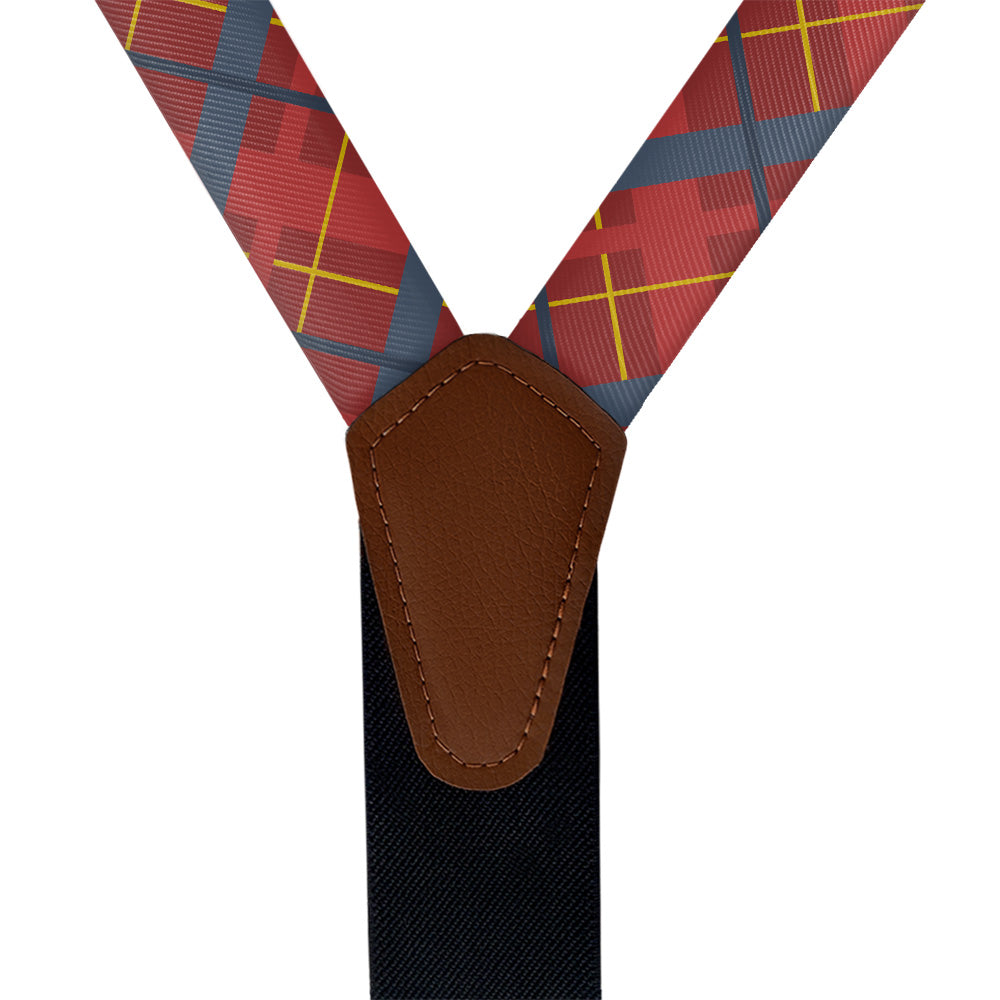 Finestra Plaid Suspenders - Vegan Leather Y-Back - Knotty Tie Co.