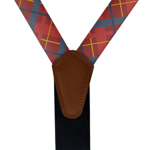 Finestra Plaid Suspenders - Vegan Leather Y-Back - Knotty Tie Co.