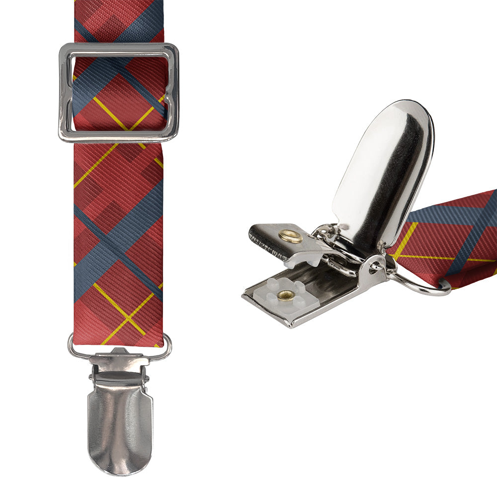 Finestra Plaid Suspenders - Hardware and Strap - Knotty Tie Co.