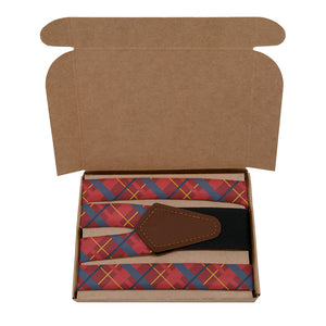 Finestra Plaid Suspenders - Kraft Gift Box Packaging - Knotty Tie Co.