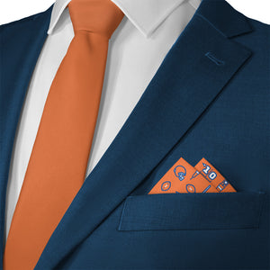 First Down Football Pocket Square 2 Matching Necktie - Knotty Tie Co.