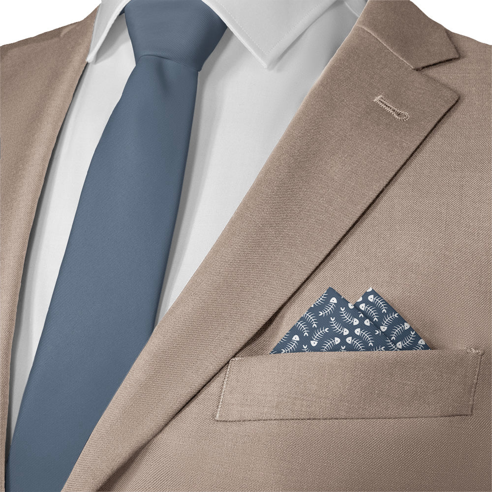 Fishbone Pocket Square - 12" Square - Knotty Tie Co.