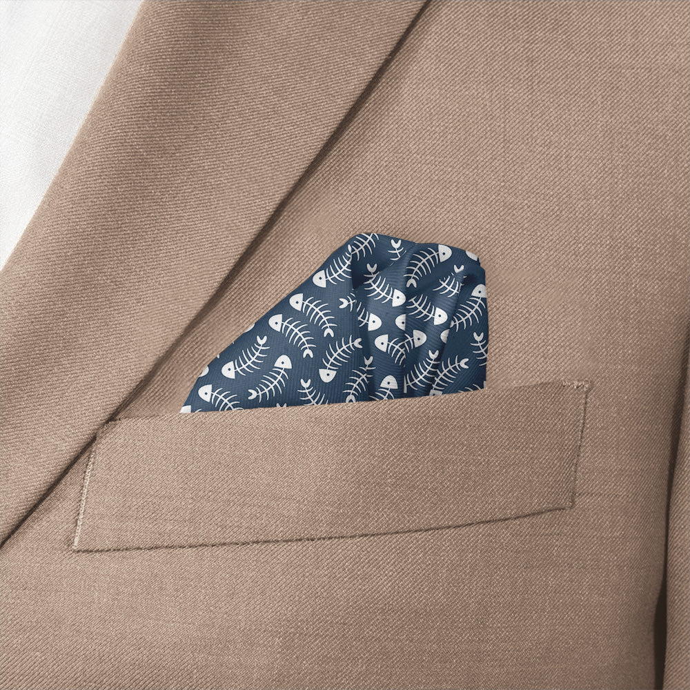 Fishbone Pocket Square - Wave Fold - Knotty Tie Co.