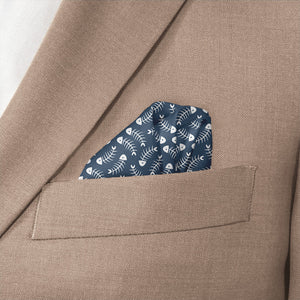 Fishbone Pocket Square - Wave Fold - Knotty Tie Co.