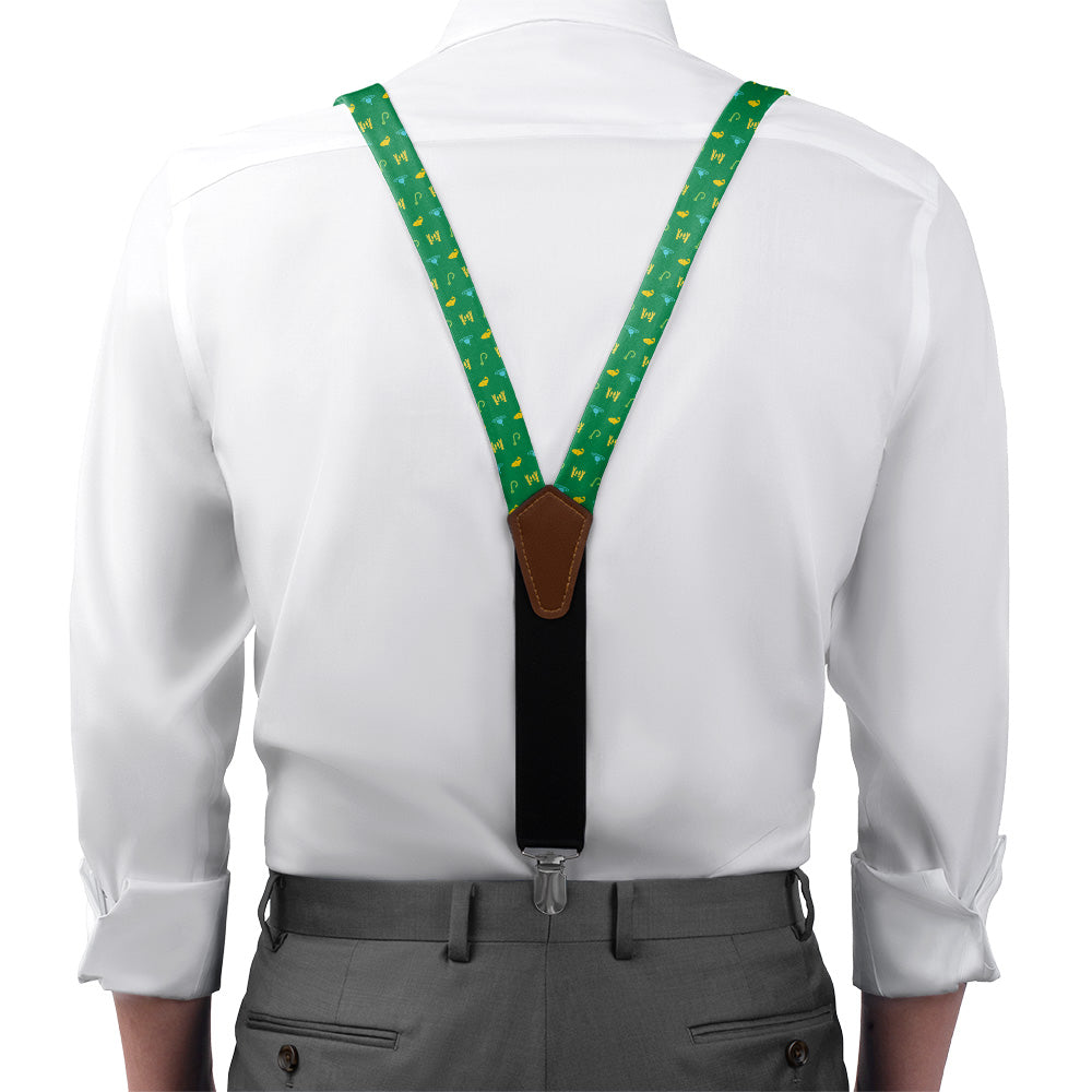 Fishing With Friends Suspenders - On Model Front View - Knotty Tie Co.