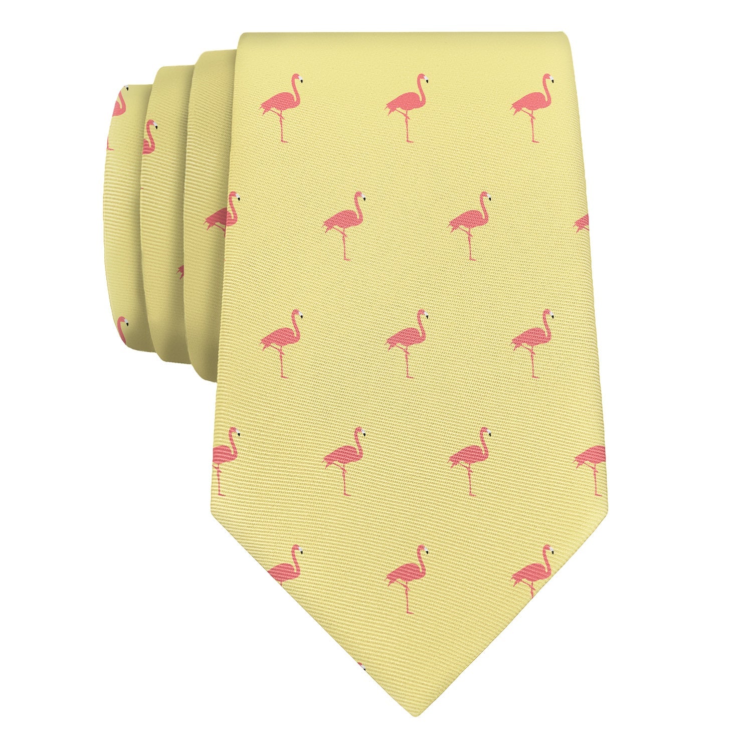 Flamingos Necktie - Rolled - Knotty Tie Co.