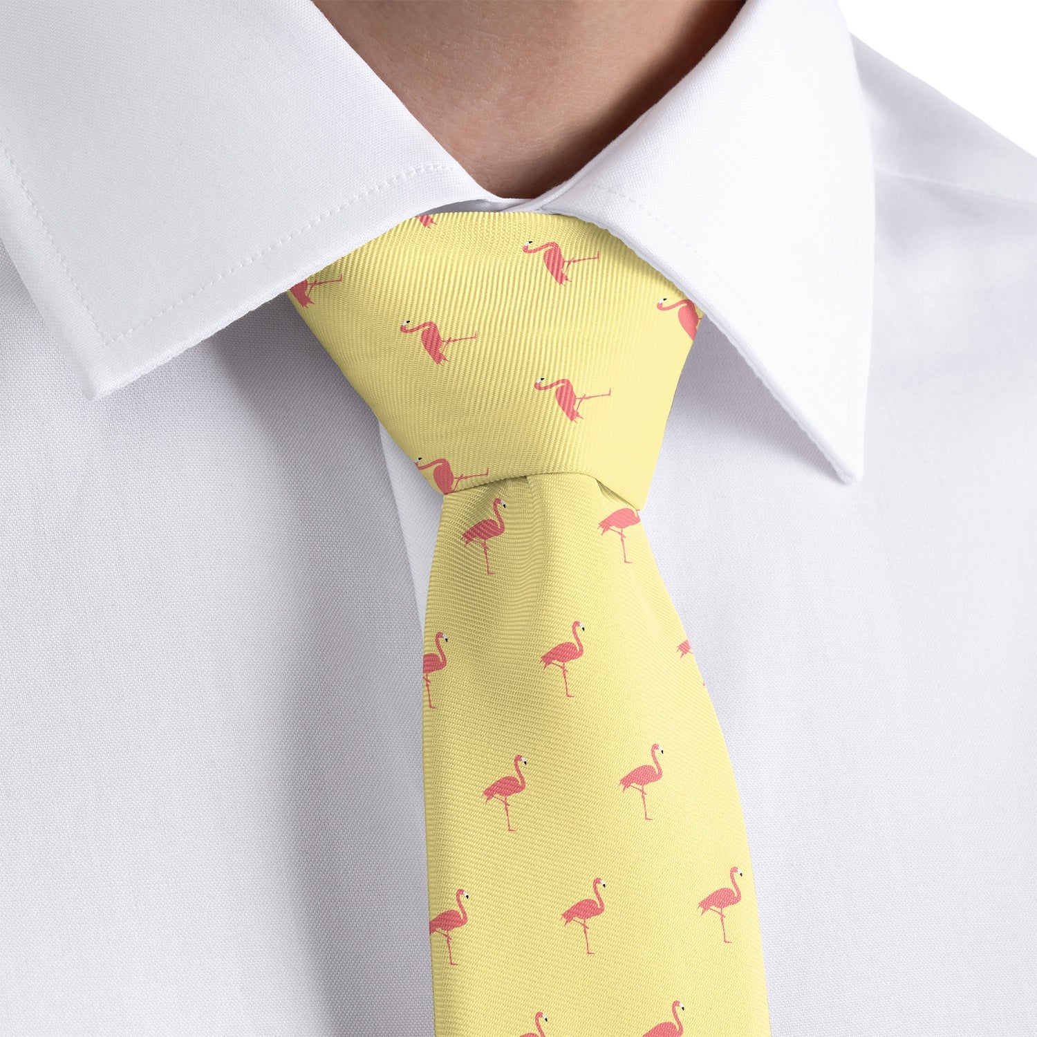 Flamingos Necktie - Rolled - Knotty Tie Co.