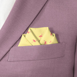 Flamingos Pocket Square - Scalloped Fold - Knotty Tie Co.