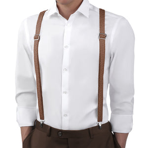 Fleck Suspenders - On Model Back View - Knotty Tie Co.