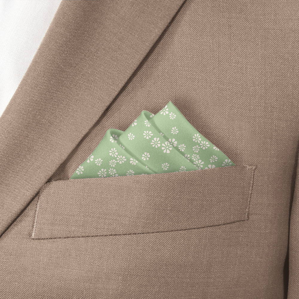 Floating Floral Pocket Square - Stairs Fold - Knotty Tie Co.