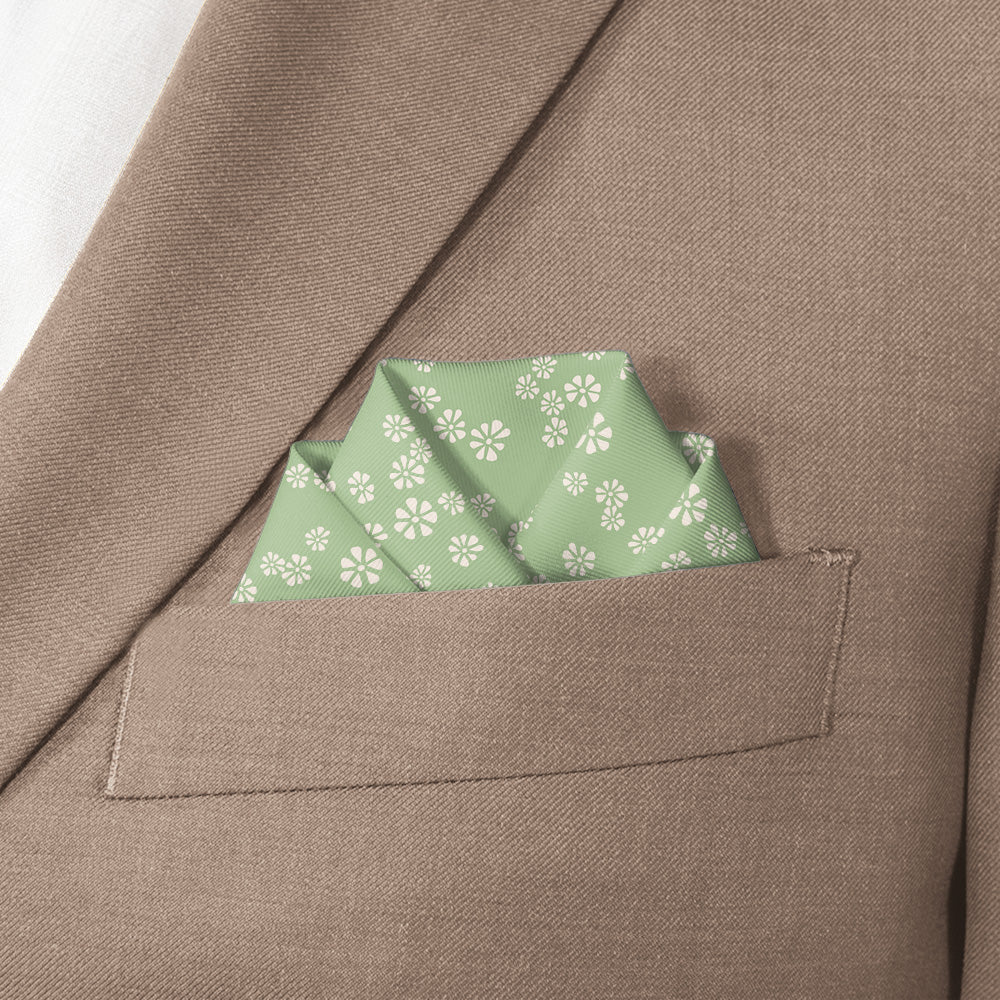 Floating Floral Pocket Square - Scalloped Fold - Knotty Tie Co.