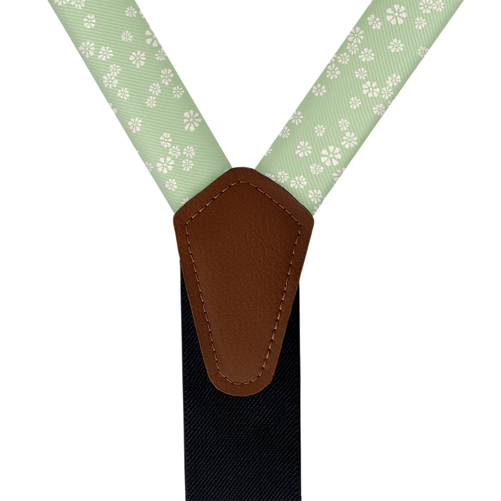 Floating Floral Suspenders - Vegan Leather Y-Back - Knotty Tie Co.