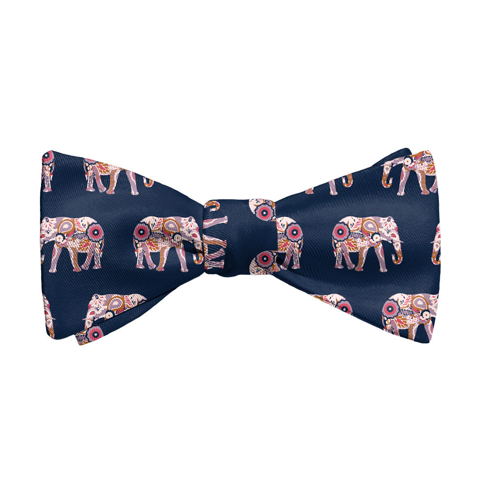 Floral Elephants Bow Tie - Adult Extra-Long Self-Tie 18-21" - Knotty Tie Co.