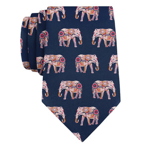 Floral Elephants Necktie - Rolled - Knotty Tie Co.