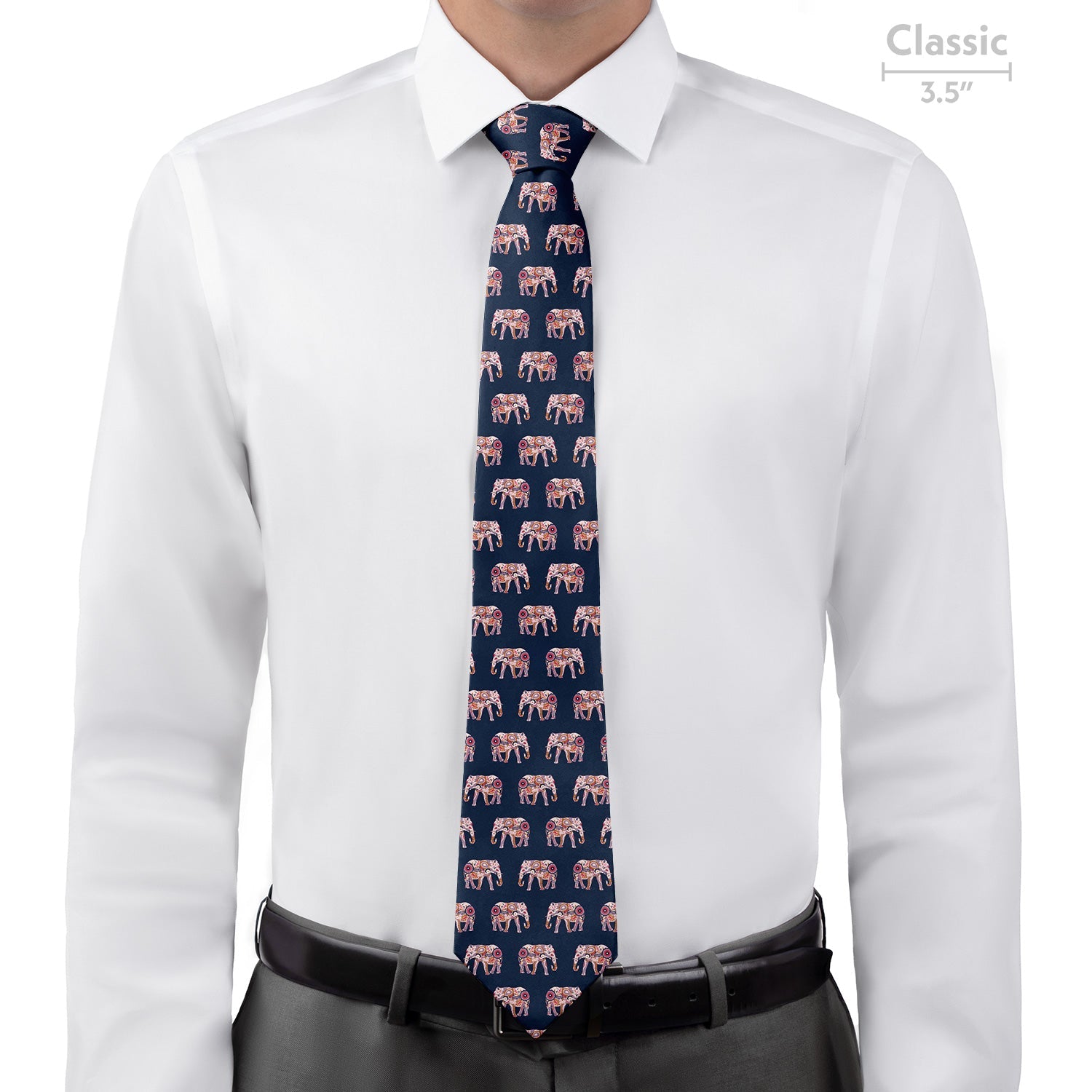 Floral Elephants Necktie - Classic - Knotty Tie Co.