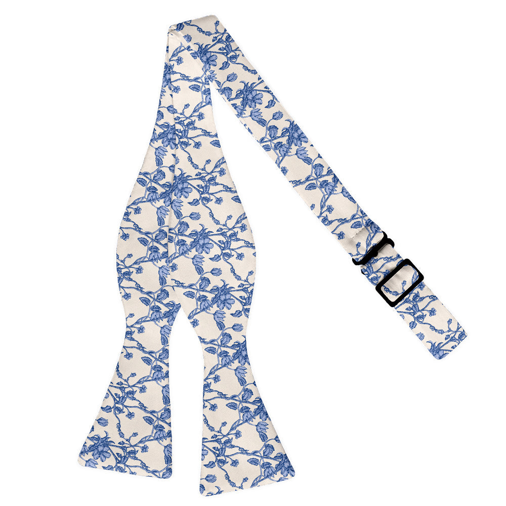 Floral Toile Bow Tie - Adult Extra-Long Self-Tie 18-21" - Knotty Tie Co.