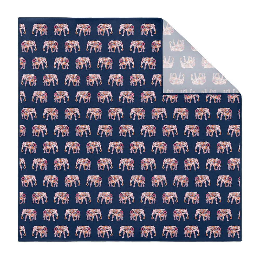 Floral Elephants Pocket Square - Printed - Knotty Tie Co.