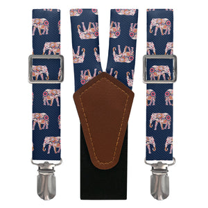 Floral Elephants Suspenders - Main View - Knotty Tie Co.