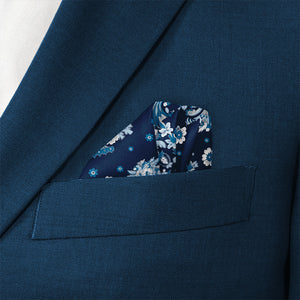 Floral Paisley Pocket Square - Wave Fold - Knotty Tie Co.