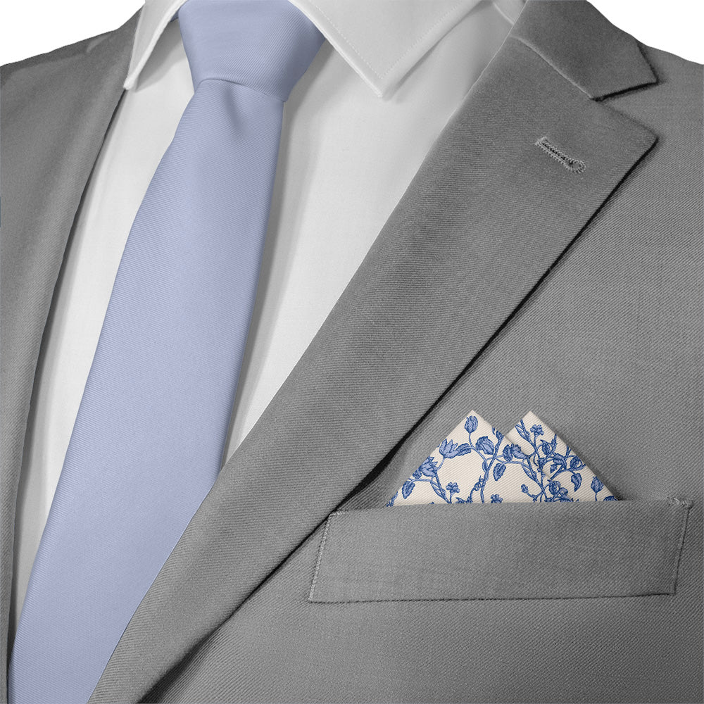 Floral Toile Pocket Square - 12" Square - Knotty Tie Co.